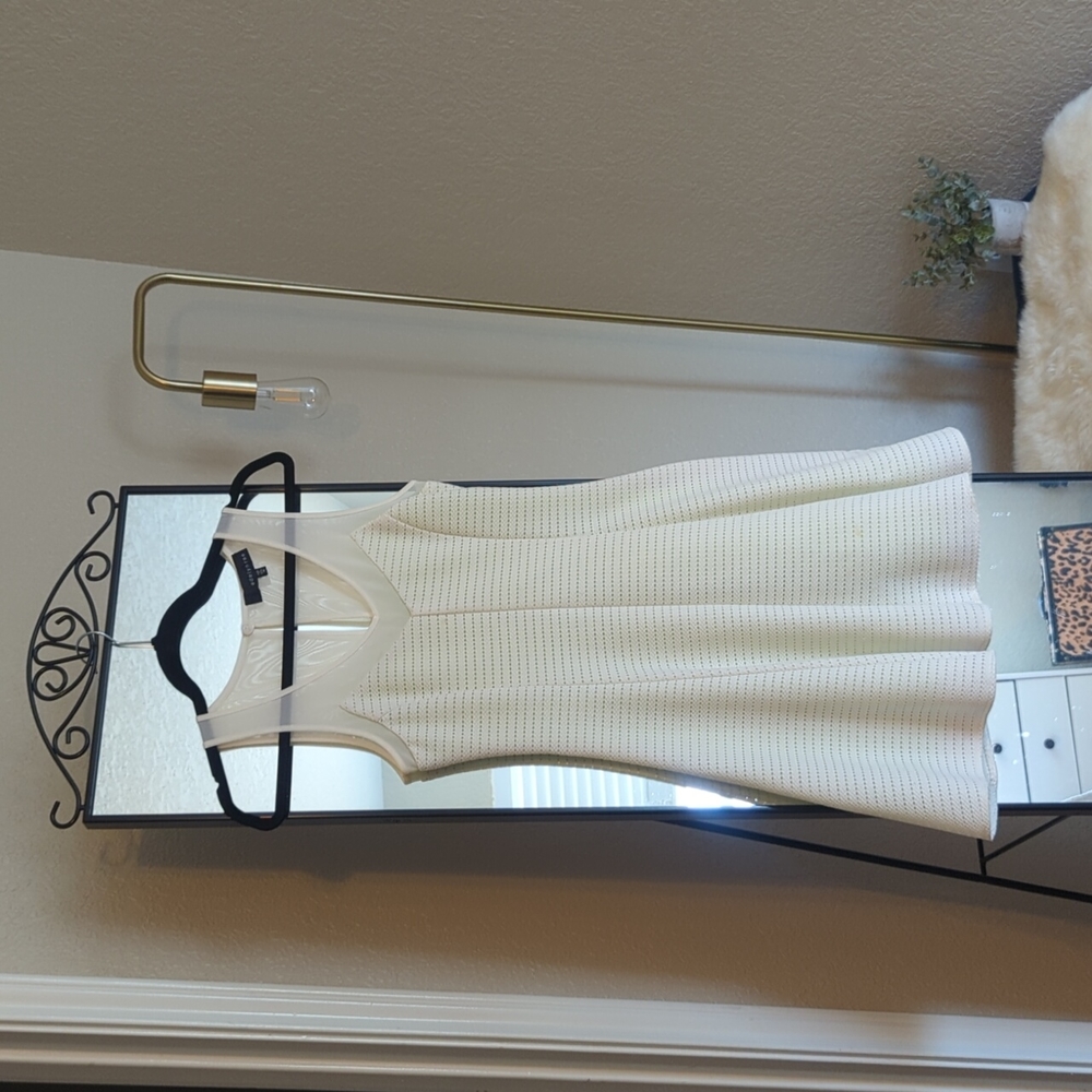 White with Lime green highlights Adelynrae mini dress size XS